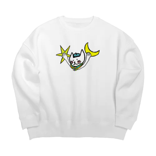 Neconeko ムーン&スター Big Crew Neck Sweatshirt