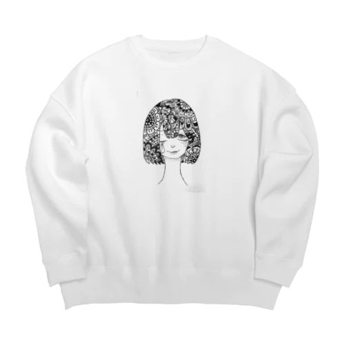 花柄少女。 Big Crew Neck Sweatshirt