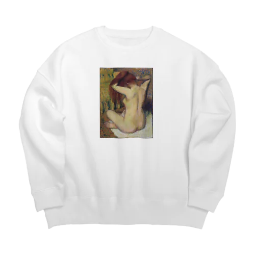 エドガー・ドガ 　/　彼女の髪をとかす女性　Woman Combing Her Hair ca. 1888–90 Big Crew Neck Sweatshirt