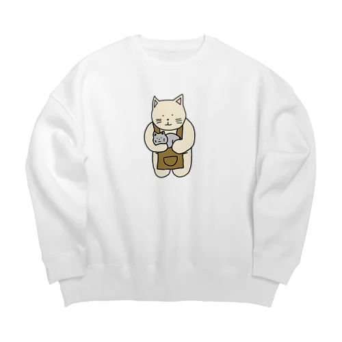 猫カフェねこ Big Crew Neck Sweatshirt