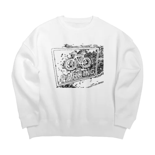 PARKING（モノクロver.） Big Crew Neck Sweatshirt