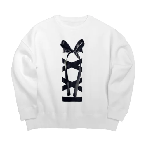 編み上げリボン Big Crew Neck Sweatshirt