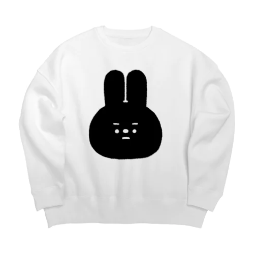 量産うさぎ まゆげ ver.BLACK Big Crew Neck Sweatshirt