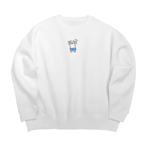 ぱんつねこ Big Crew Neck Sweatshirt