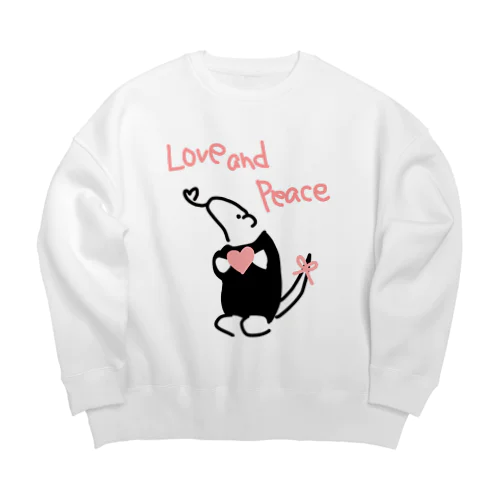 Love and Peace Big Crew Neck Sweatshirt