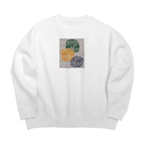 北欧テキスタイル風【縦A 】× golden retriever Big Crew Neck Sweatshirt