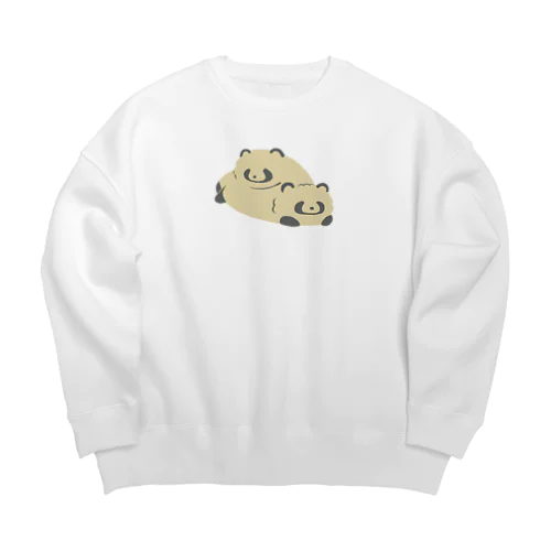 重なるたぬき Big Crew Neck Sweatshirt