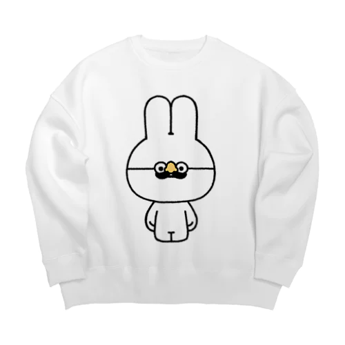 量産うさぎ 鼻眼鏡 Big Crew Neck Sweatshirt