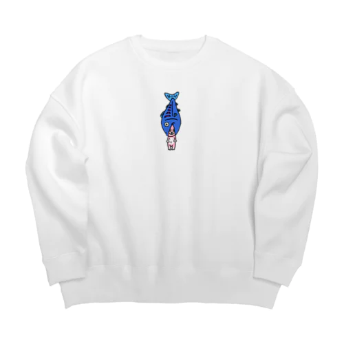 しゃけうさ（小） Big Crew Neck Sweatshirt