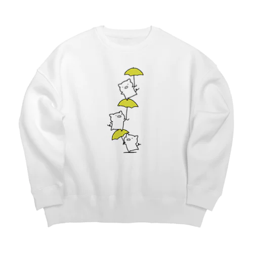 積み上がるぶたさん Big Crew Neck Sweatshirt