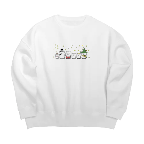 踊るぶたさん Big Crew Neck Sweatshirt