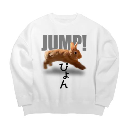 うさぎのぴょんジャンプ！-うさぎのうみ Big Crew Neck Sweatshirt