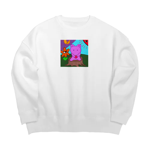 くまのりんご Big Crew Neck Sweatshirt