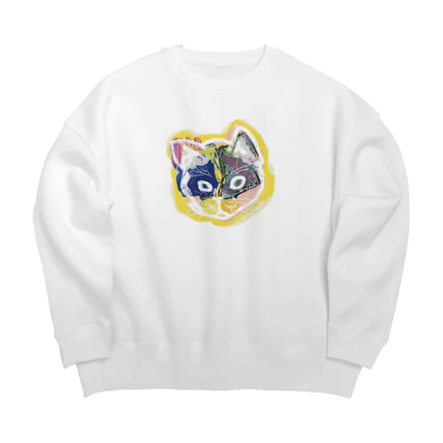 ねこちゅわんは、我が道をゆく Big Crew Neck Sweatshirt