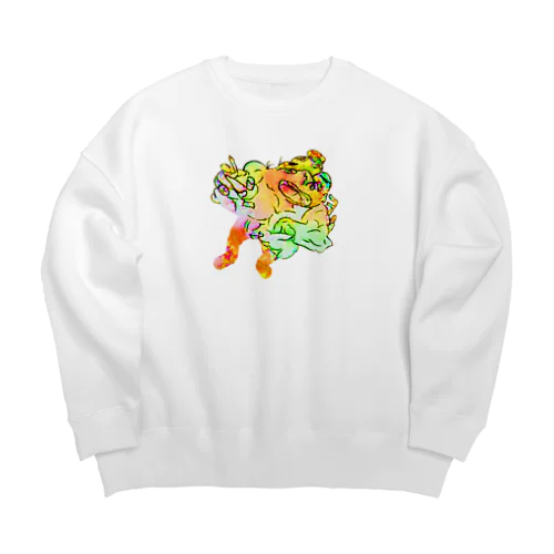 だいだらぼっち大暴れ Big Crew Neck Sweatshirt