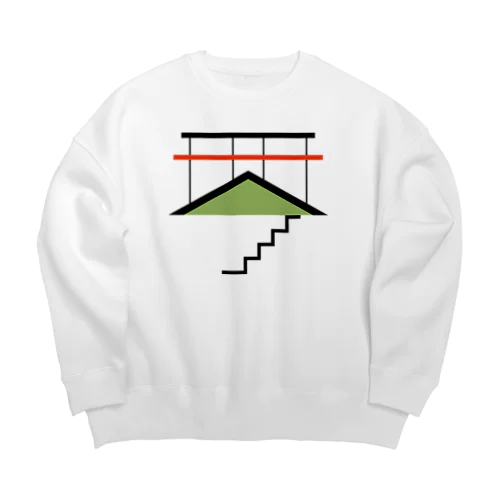 建築漢字　琴 Big Crew Neck Sweatshirt