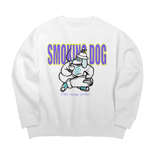 smoking dog Big Crew Neck Sweatshirt