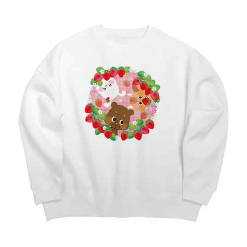 イチゴがいっぱい Big Crew Neck Sweatshirt