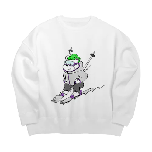 ヘタクソ直滑降クマちゃん Big Crew Neck Sweatshirt