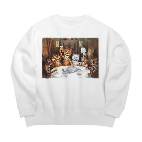 乾杯ネコ Big Crew Neck Sweatshirt