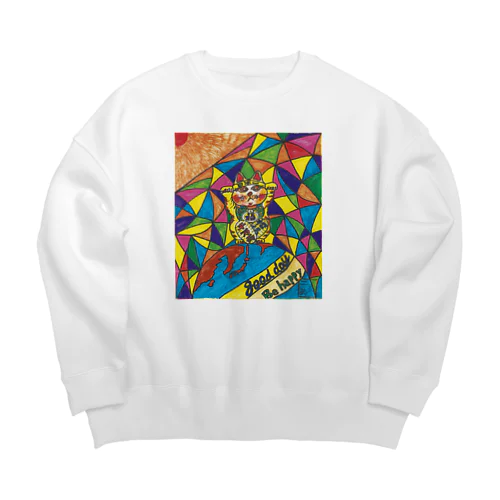 マッキーアート（招き猫）日本一 Big Crew Neck Sweatshirt