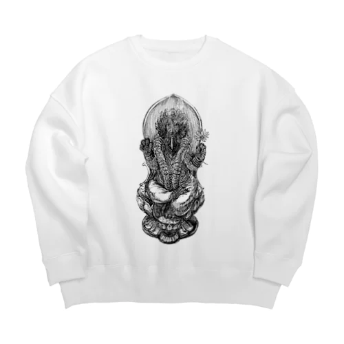 レガリケラトプス…神様（白黒） Big Crew Neck Sweatshirt