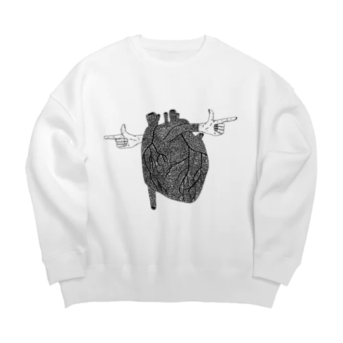 心臓　アート Big Crew Neck Sweatshirt