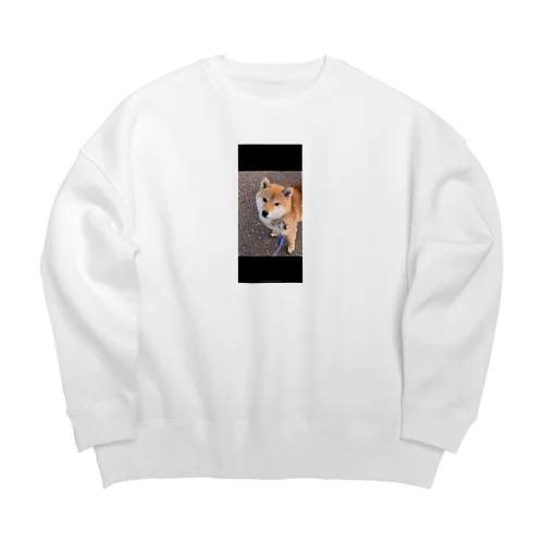 ブルーくんグッズ3背景あり Big Crew Neck Sweatshirt