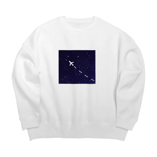 jet stream GALAXY 夜の飛行機星空 Big Crew Neck Sweatshirt