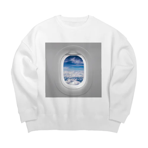 jet streamジェットストリーム 飛行機の窓から Big Crew Neck Sweatshirt