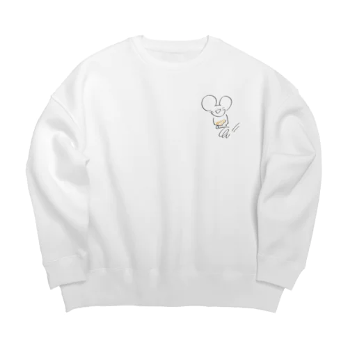 チーズを抱えて急ぐネズミ Big Crew Neck Sweatshirt