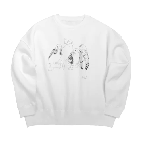 舐め文鳥 Big Crew Neck Sweatshirt