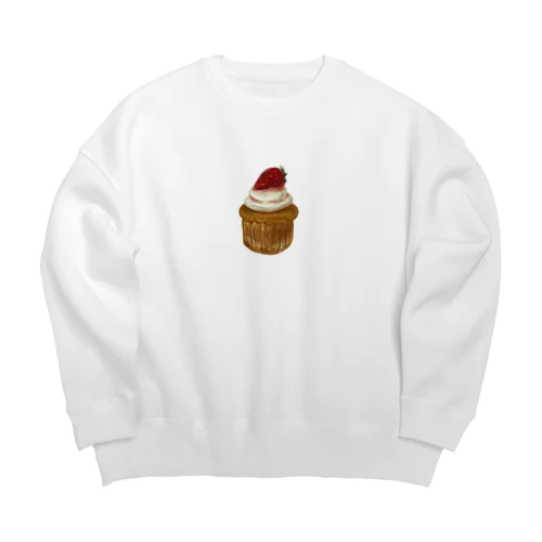 いちごのカップケーキ Big Crew Neck Sweatshirt