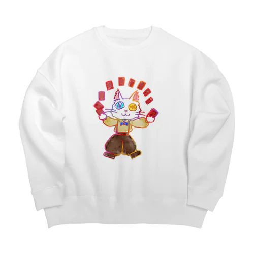 シャッフルキャット Big Crew Neck Sweatshirt