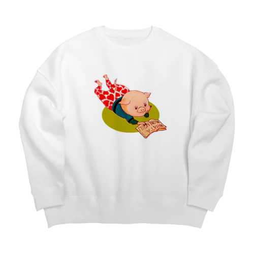 りあるぶたさん『book』 Big Crew Neck Sweatshirt