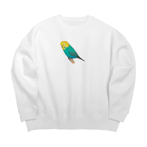 [森図鑑]セキセイインコレインボー Big Crew Neck Sweatshirt