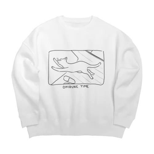 OHIRUNE TIME|Line art Big Crew Neck Sweatshirt