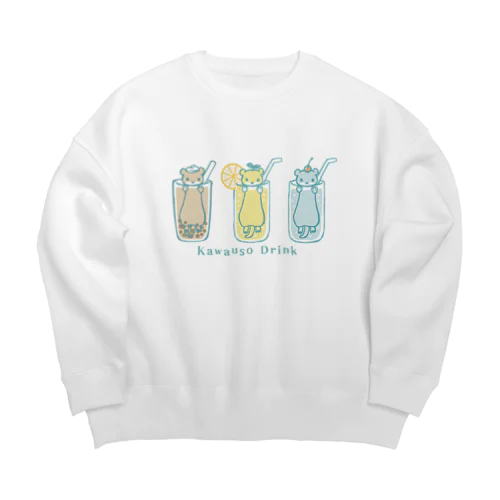 三種のコツメカワウソドリンク Big Crew Neck Sweatshirt