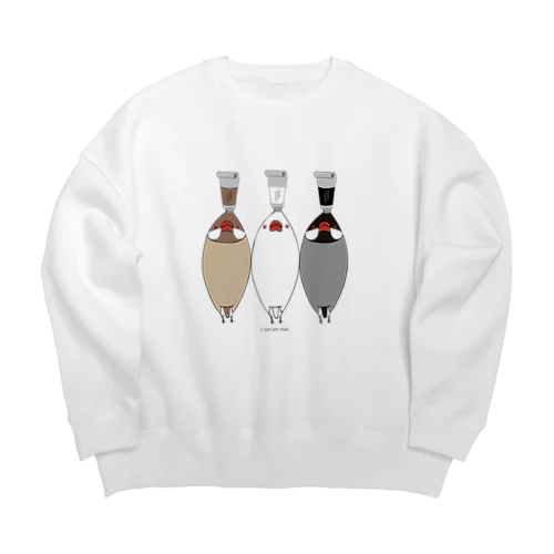 トリ絵の具　文鳥セット Big Crew Neck Sweatshirt