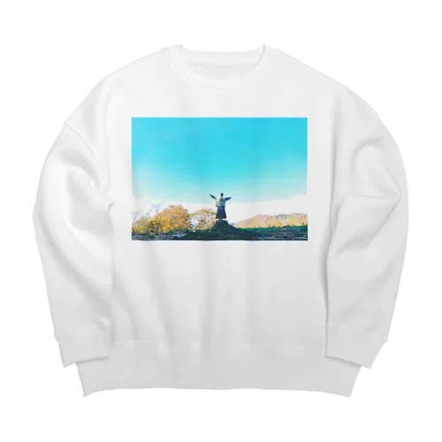 Blue sky fly high Big Crew Neck Sweatshirt