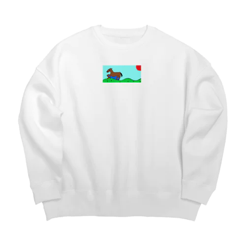 陽気な馬 Big Crew Neck Sweatshirt