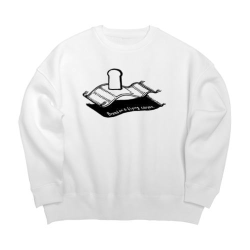 空飛ぶ絨毯に乗るパン Big Crew Neck Sweatshirt