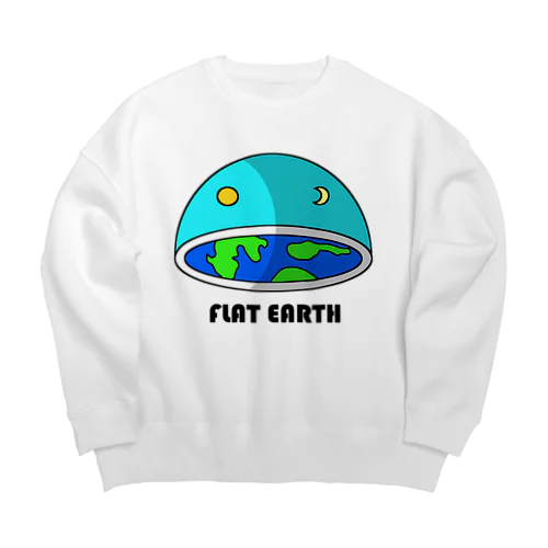 フラットアース　（FLAT　EARTH）白色背景 Big Crew Neck Sweatshirt