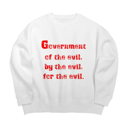 <BASARACRACY>人外の人外による人外のための政治（英語・赤） Big Crew Neck Sweatshirt