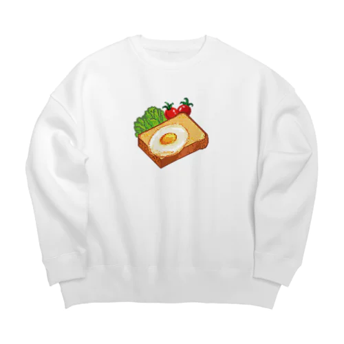 ピクセル・目玉焼きトースト Big Crew Neck Sweatshirt