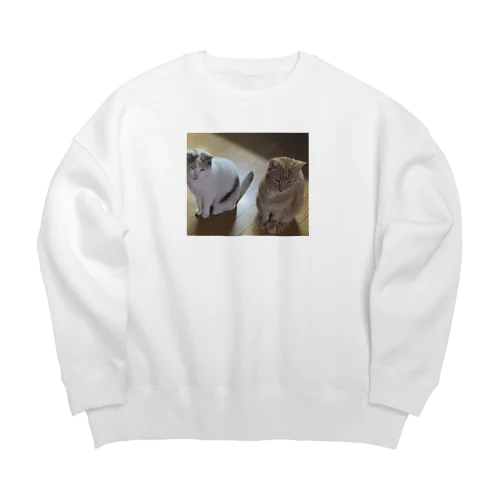 気まずい猫 Big Crew Neck Sweatshirt