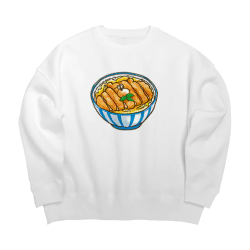 ぶちゃくま。カツ丼 Big Crew Neck Sweatshirt