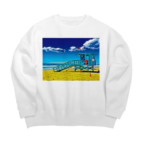 アメリカ ベニスビーチのライフガードステーション Big Crew Neck Sweatshirt