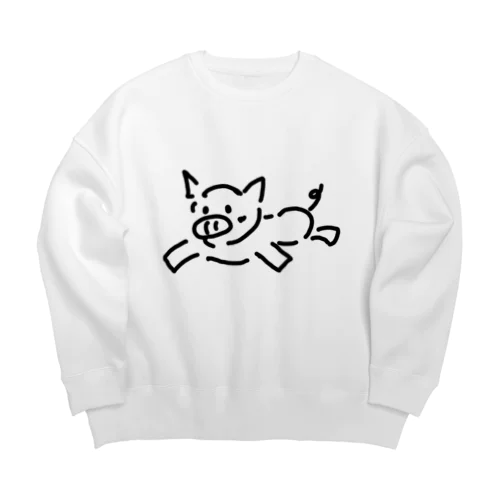 ぶたさん Big Crew Neck Sweatshirt