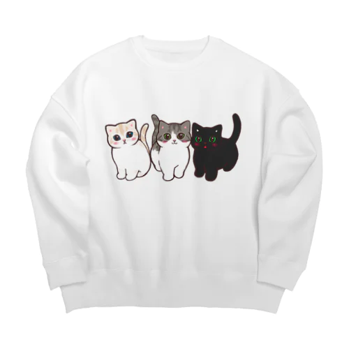 たま農園の猫たち Big Crew Neck Sweatshirt